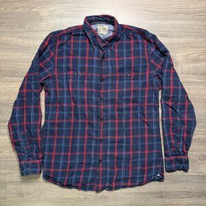 L.L. Bean Men's 1912 Field Flannel Shirt - Navy/Red